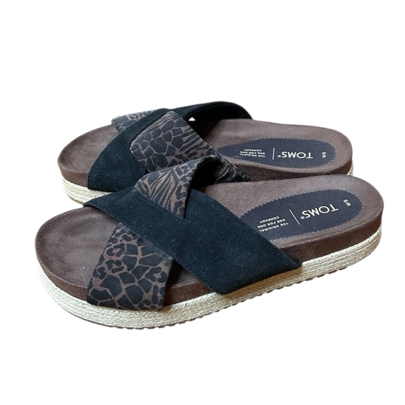 TOMS Paloma Sandals- Mixed Leather Woven Comfy Sandals- Size 8 - Picture 5 of 9